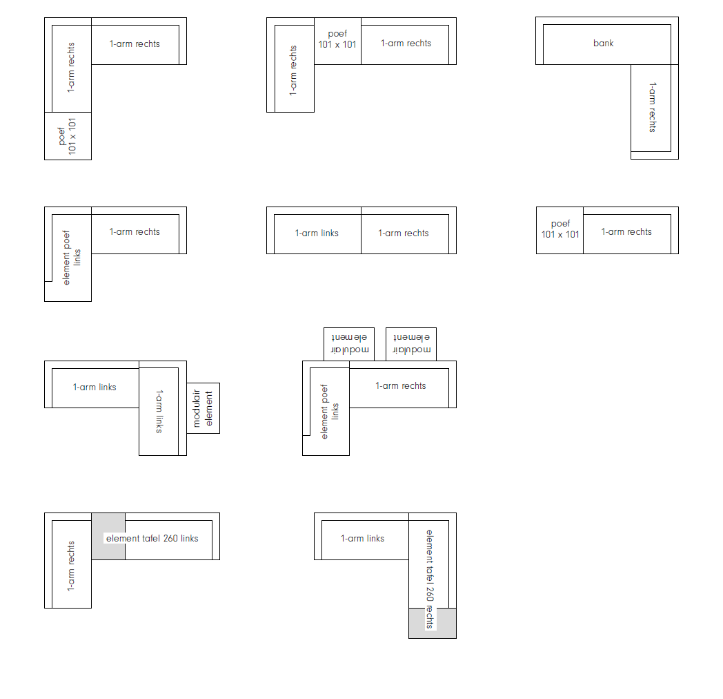 Dura Lounge voorbeeldopstellingen